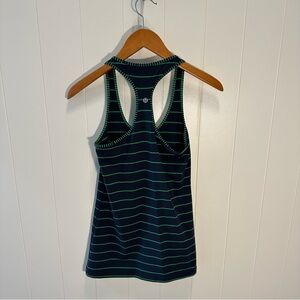 lululemon Cool Racerback Tank Slalom Stripe Inkwell / Green Bean Size 6/ EUC